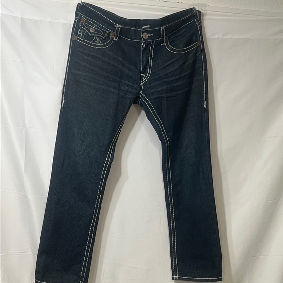 True Religion Men's Deep Indigo Straight Jeans - Picture 1 of 9